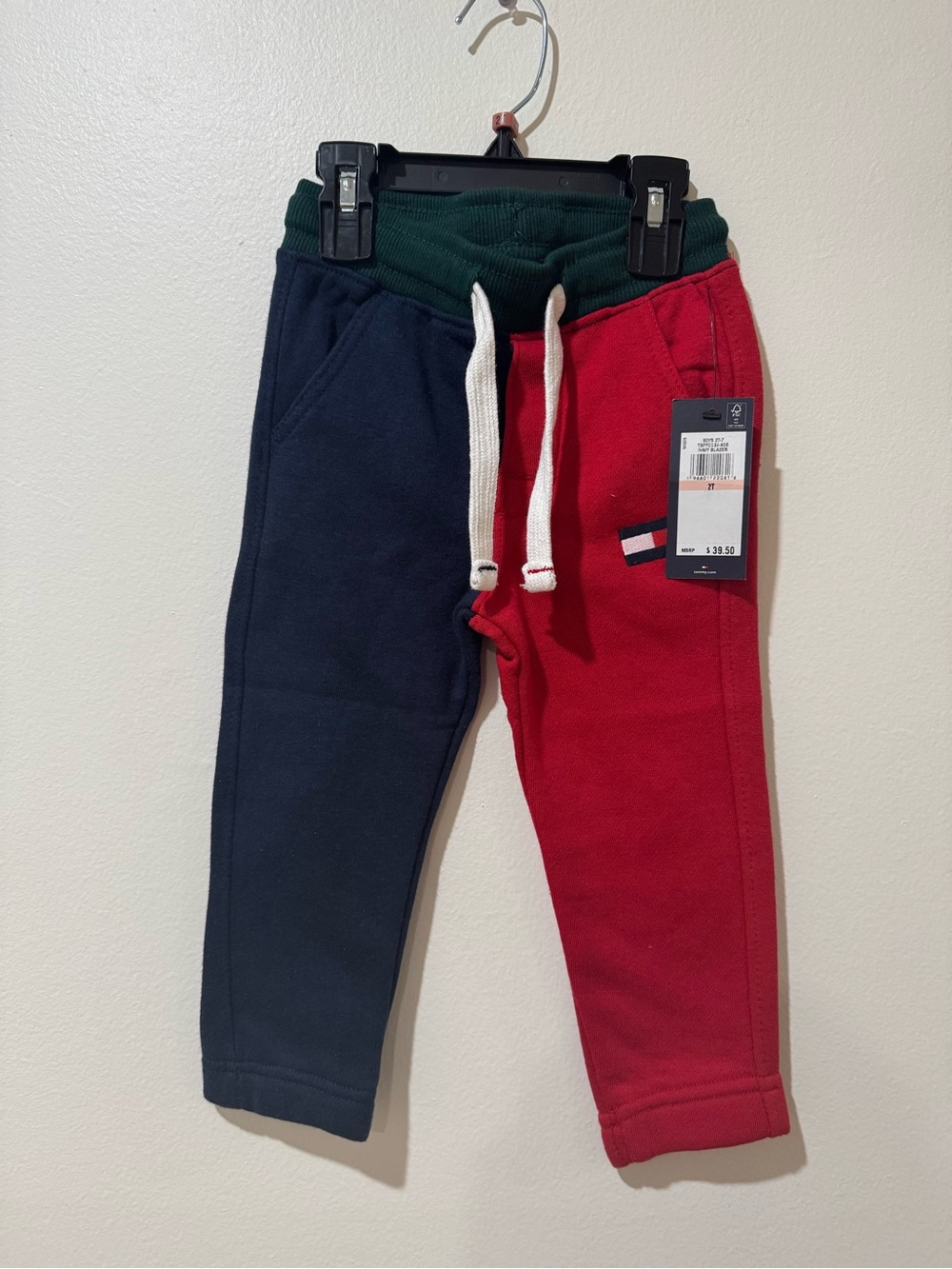 Tommy Hilfiger red and navy toddler baby boy sweatpants